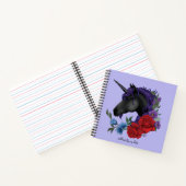 Carnet Fleurs Unicorne Noire violet (Intérieur)