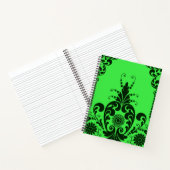 Carnet fleurs vertes et impression de culicues (Intérieur)