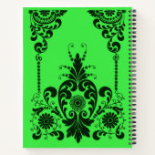 Carnet fleurs vertes et impression de culicues (Dos)