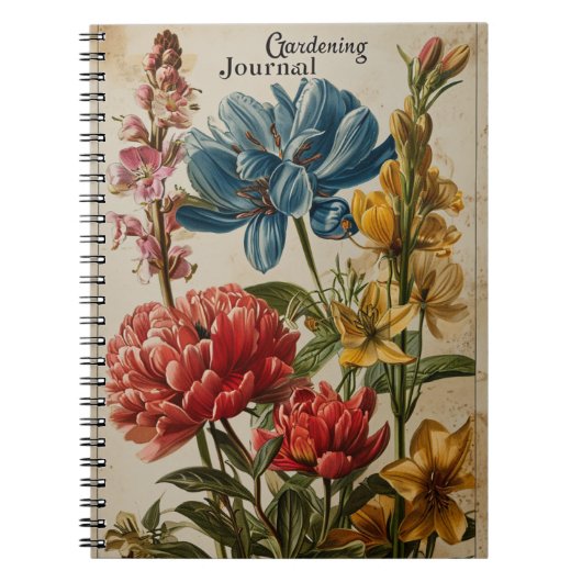 Carnet Fleurs vintages de jardinage (Devant)
