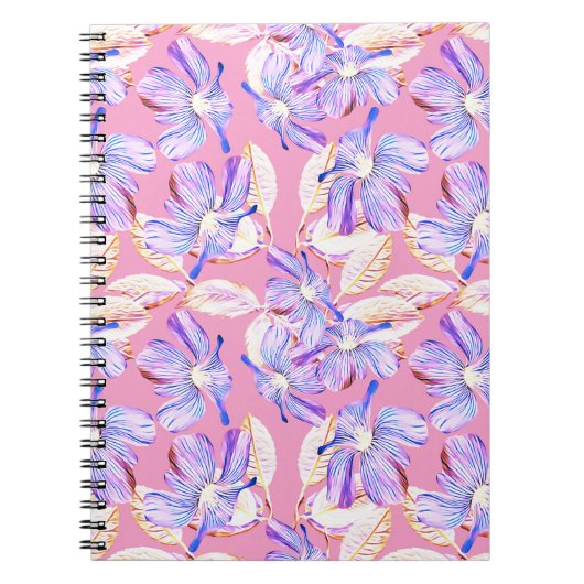 Carnet Fleurs violettes : Aquarelle Élégance Florale. (Devant)