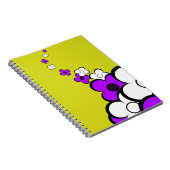 Carnet Fleurs violettes blanches jaunes (Côté Droit)