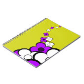 Carnet Fleurs violettes blanches jaunes (Côté gauche)