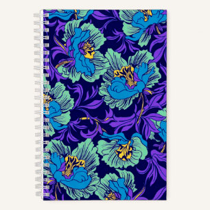 Carnet Fleurs violettes et bleues William Morris
