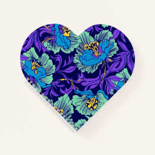 Carnet Fleurs violettes et bleues William Morris