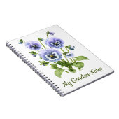 Carnet Fleurs violettes Pansy Personnalisées (Côté Droit)