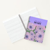 Carnet Fleurs violettes pastel et Feuilles verts (Intérieur)