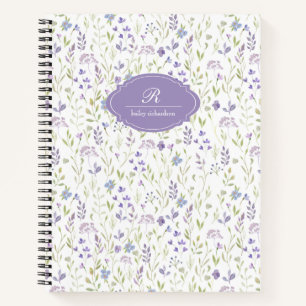 Carnet Fleurs violettes personnalisées