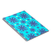Carnet Fleurs violettes rétro sur fond bleu (Côté Droit)