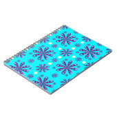 Carnet Fleurs violettes rétro sur fond bleu (Côté gauche)