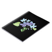 Carnet Fleurs violettes sauvages Illustration noir (Côté gauche)