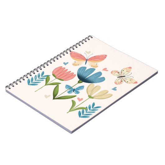 Carnet Fleurs Whimsical et papillons (Côté gauche)