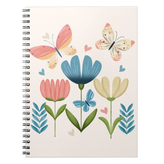 Carnet Fleurs Whimsical et papillons (Devant)