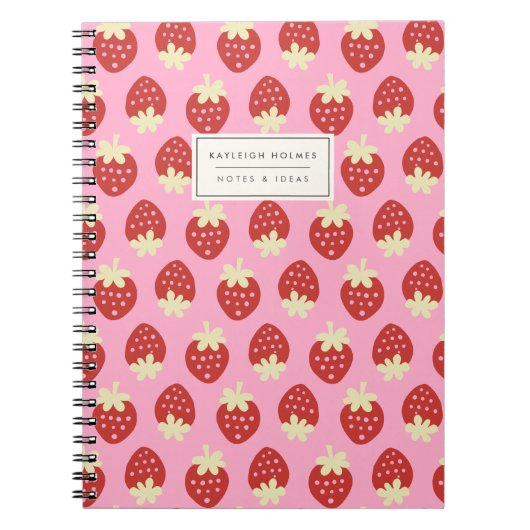 Carnet Flip fraise (rose) (Devant)