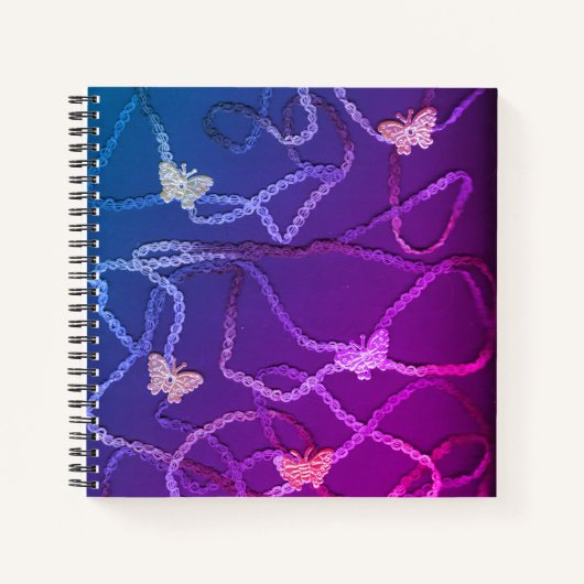 Carnet Floating Butterflies Spiral Notebook (Purple) (Devant)