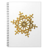 Carnet Flocon de neige "3D" d'or (Devant)