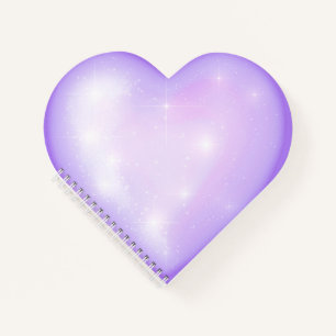 Carnet flocon de neige violet clair et coeur étincelant
