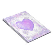 Carnet flocon de neige violet clair et coeur étincelant (Côté Droit)