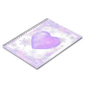 Carnet flocon de neige violet clair et coeur étincelant (Côté gauche)