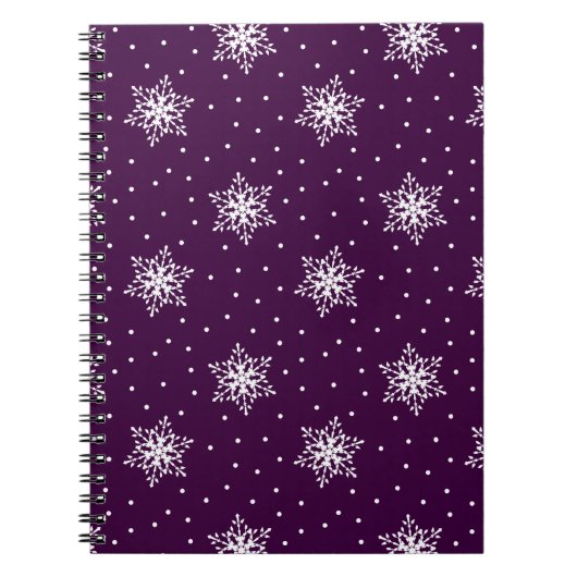 Carnet Flocons blancs à pois imprimés (Devant)