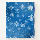 Carnet Flocons de neige bleus Classique Hiver Blanc (Dos)