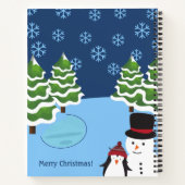 Carnet Flocons de Noël avec Manchot et Nom (Dos)