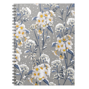 Carnet Floraison hivernale : Délicat motif floral