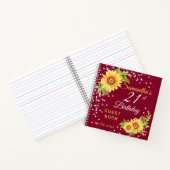 Carnet Floral 21e anniversaire Sunflower Bourgogne Invité (Intérieur)