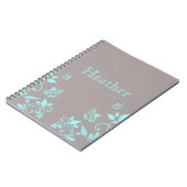 Carnet Floral à papillon Aqua (Côté gauche)