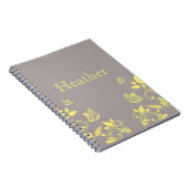 Carnet floral à papillon jaune (Côté Droit)