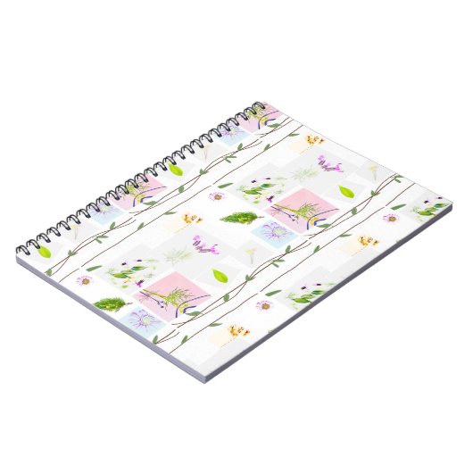 Carnet floral à spirale (Côté gauche)