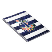 Carnet Floral anchor on striped background (Côté Droit)
