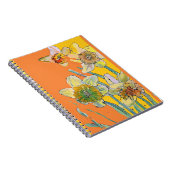 Carnet floral aquarelle orange jonquille (Côté Droit)