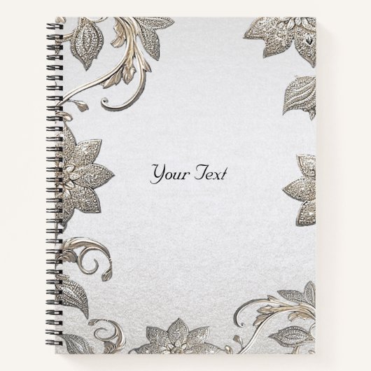 Carnet floral argent or (Devant)