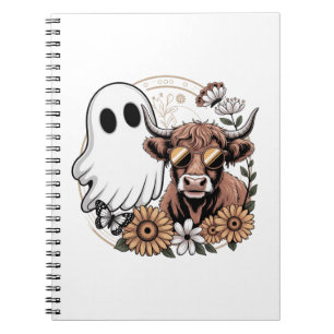Carnet Floral Automne Highland Cow Ghost