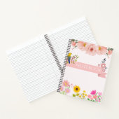 Carnet floral avec oiseaux et tournesol (Intérieur)