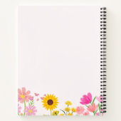 Carnet floral avec oiseaux et tournesol (Dos)