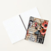 Carnet Floral avec touches de piano rustique et feuille d (Intérieur)
