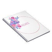 Carnet Floral blanc avec ton nom (Côté Droit)