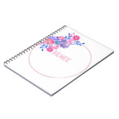 Carnet Floral blanc avec ton nom (Côté gauche)