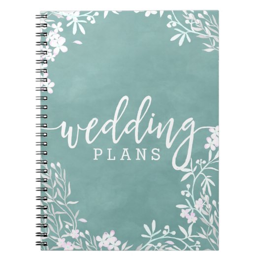 Carnet Floral blanc N'importe quelle couleur Wedding plan (Devant)