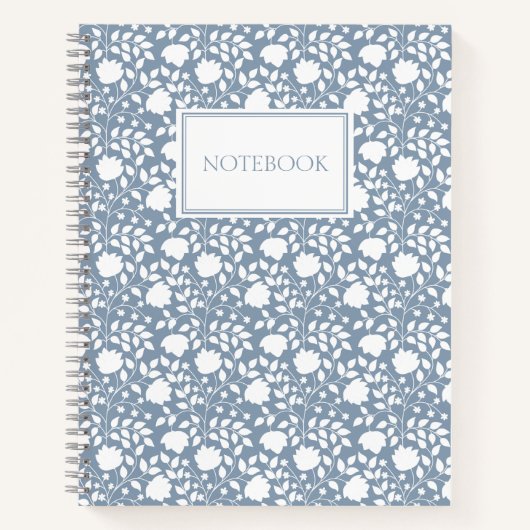 Carnet floral bleu clair (Devant)