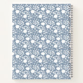 Carnet floral bleu clair (Dos)