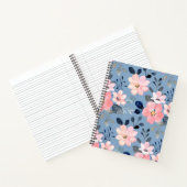 Carnet Floral bleu et rose (Intérieur)
