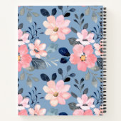 Carnet Floral bleu et rose (Dos)