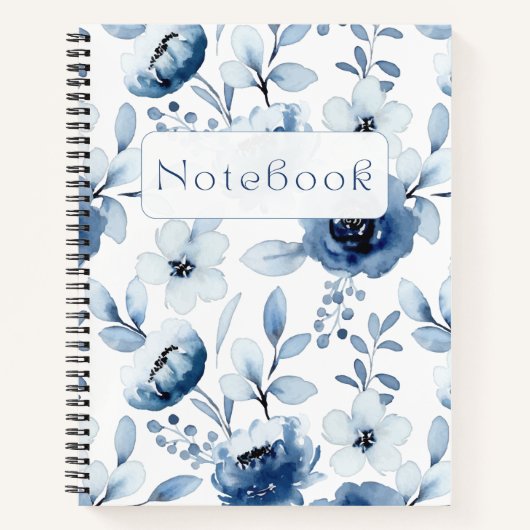 Carnet Floral Bleu Jolies Fleurs (Devant)