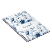 Carnet Floral Bleu | Journal Élégant de Fleurs (Côté Droit)