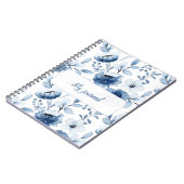 Carnet Floral Bleu | Journal Élégant de Fleurs (Côté gauche)