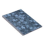 Carnet Floral, bleu, motif de tigre (Côté Droit)