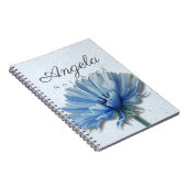 Carnet Floral Bleu Nom | Journal Bleuet (Côté Droit)